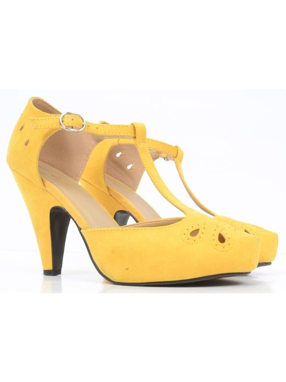 Graham Street Shoe Co. 'Zest is Best' Yellow Rockabilly Retro Heels Women's 9